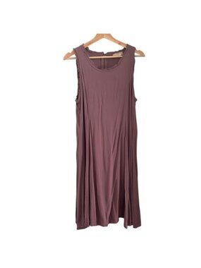 Altar'd State Eggplant Sleeveless Fringe Frayed Shift Dress Size Medium